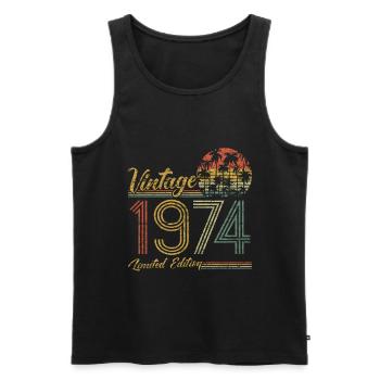 Vintage 1974 Édition Limitée - Débardeur bio Premium Homme - noir - Devant - Michal (187cm)