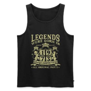 Legends Were Born In 1973 - Männer Premium Bio Tank Top - Schwarz - Vorne - Michal (187cm)