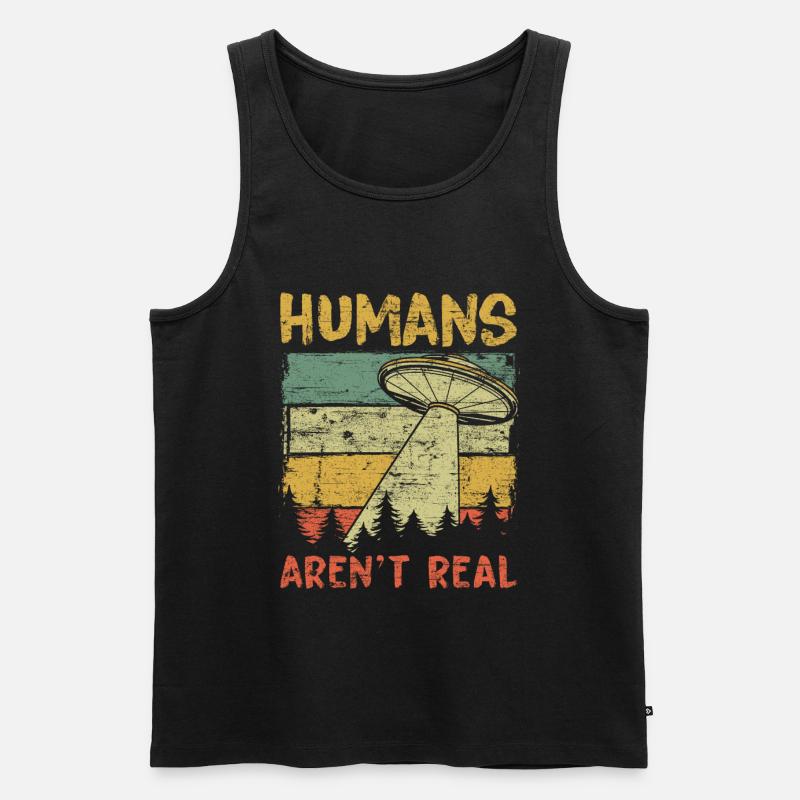 Humans Aren't Real Aliens Exist - Männer Premium Bio Tank Top - Schwarz