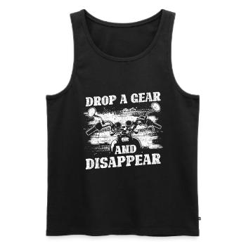 Drop A Gear And Disappear Biker Motorcycle - Männer Premium Bio Tank Top - Schwarz - Vorne - Michal (187cm)