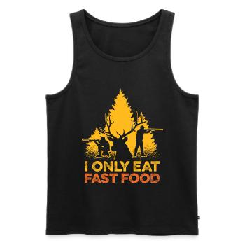 I Only Eat Fast Food Funny Deer Hunting Life - Men's Premium Organic Tank Top - black - Front - AI Model Male 178 light (178cm)