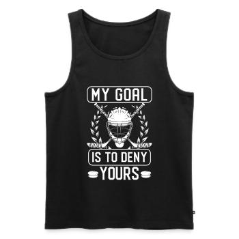 My Goal Is To Deny Yours Hockey Goalie Quotes - Männer Premium Bio Tank Top - Schwarz - Vorne - AI Model Male 178 light (178cm)