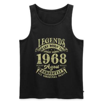 Legends were born in 1968 - Men's Premium Organic Tank Top - black - Front - Michal (187cm)