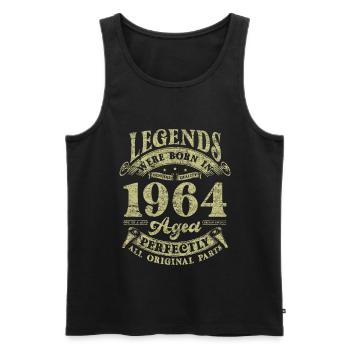 Legends were born in 1964 - Men's Premium Organic Tank Top - black - Front - Michal (187cm)