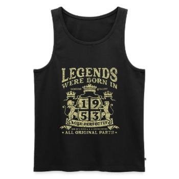 Legends were born in 1953 - Men's Premium Organic Tank Top - black - Front - Michal (187cm)