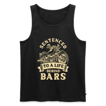 Sentenced To A Life Behind Bars Biker - Men's Premium Organic Tank Top - black - Front - AI Model Male 178 light (178cm)