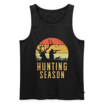 Hunting Season Grandpa Hunting Deer - Men's Premium Organic Tank Top - black - Front - AI Model Male 178 light (178cm)
