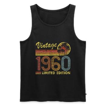 Vintage 1960 Limited Edition - Männer Premium Bio Tank Top - Schwarz - Vorne - Michal (187cm)