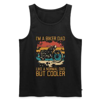 Je suis un père motard comme un père normal mais plus cool - Débardeur bio Premium Homme - noir - Devant - Michal (187cm)