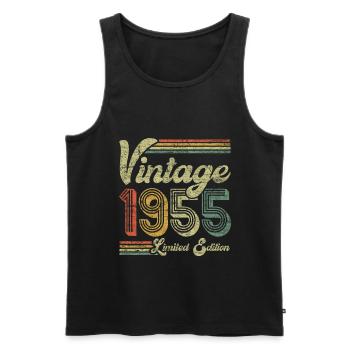 Vintage 1955 Limited Edition - Männer Premium Bio Tank Top - Schwarz - Vorne - Michal (187cm)