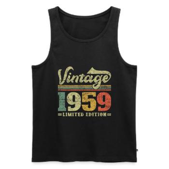 Vintage 1959 Limited Edition - Männer Premium Bio Tank Top - Schwarz - Vorne - Michal (187cm)