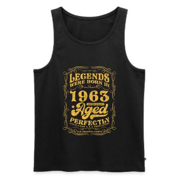 Legends Were Born In 1963 - Männer Premium Bio Tank Top - Schwarz - Vorne - Michal (187cm)