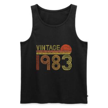Vintage 1983 Sunset Style - Débardeur bio Premium Homme - noir - Devant - Michal (187cm)