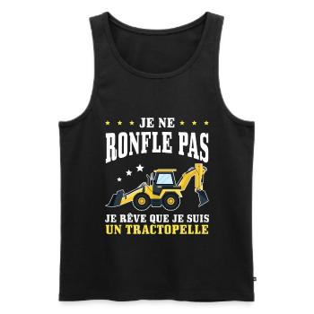 Engin de chantier Tractopelle Ronfler - Débardeur bio Premium Homme - noir - Devant - Michal (187cm)
