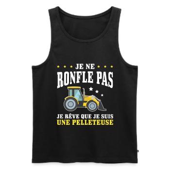 Engin de chantier Pelleteuse Ronfler - Débardeur bio Premium Homme - noir - Devant - Michal (187cm)