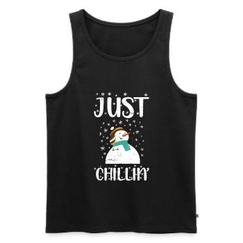Urlaub mit dem Schneemann des Weihnachtsmanns - Männer Premium Bio Tank Top - Schwarz - Vorne - Michal (187cm)