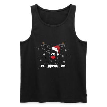 Weihnachtsbeleuchtung Rentiere Weihnachtsmann Rentier - Männer Premium Bio Tank Top - Schwarz - Vorne - Michal (187cm)