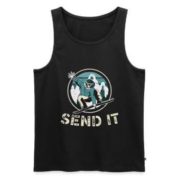 Send It Winter Sports Snowboarder Sport - Men's Premium Organic Tank Top - black - Front - AI Model Male 178 light (178cm)