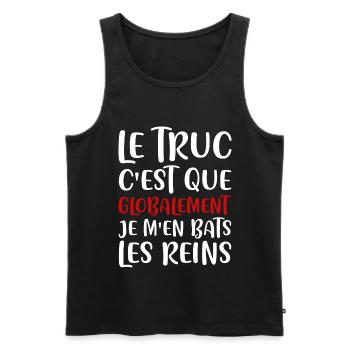 Je m'en bats les reins - Débardeur bio Premium Homme - noir - Devant - Michal (187cm)