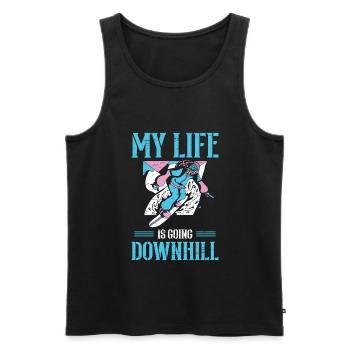 My Life Is Going Downhill Winter Sport Snowboarder - Men's Premium Organic Tank Top - black - Front - Michal (187cm)