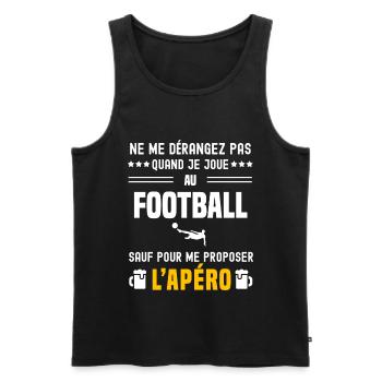 football foot ne dérangez pas sauf apéro - Débardeur bio Premium Homme - noir - Devant - Michal (187cm)