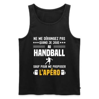 handball joueur ne dérangez pas sauf apéro - Débardeur bio Premium Homme - noir - Devant - Michal (187cm)