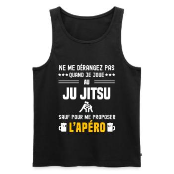ju jitsu ne dérangez pas sauf apéro - Débardeur bio Premium Homme - noir - Devant - Michal (187cm)
