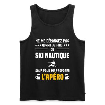 ski nautique ne dérangez pas sauf apéro - Débardeur bio Premium Homme - noir - Devant - Michal (187cm)