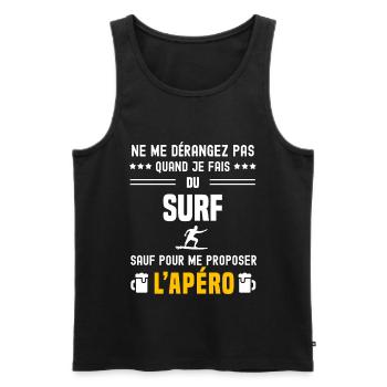 surf board ne dérangez pas sauf apéro - Débardeur bio Premium Homme - noir - Devant - Michal (187cm)