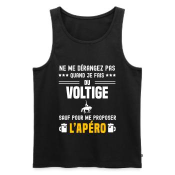 voltige ne dérangez pas sauf apéro - Débardeur bio Premium Homme - noir - Devant - Michal (187cm)