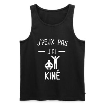 Je peux pas j'ai kiné - Débardeur bio Premium Homme - noir - Devant - Michal (187cm)