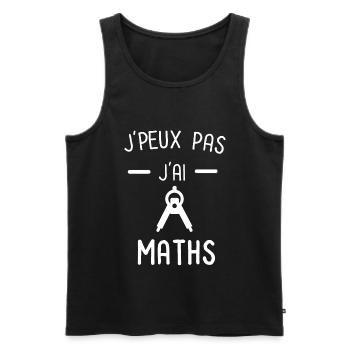 Je peux pas j'ai maths compas - Débardeur bio Premium Homme - noir - Devant - AI Model Male 178 light (178cm)