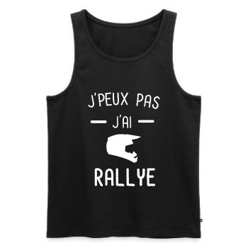 Je peux pas j'ai rallye - Débardeur bio Premium Homme - noir - Devant - Michal (187cm)