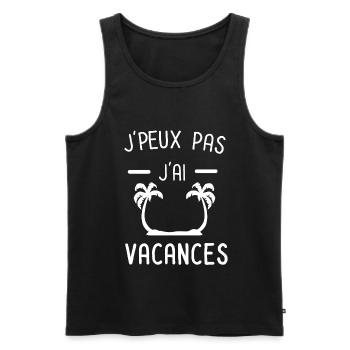 Je peux pas j'ai vacances - Débardeur bio Premium Homme - noir - Devant - AI Model Male 178 light (178cm)