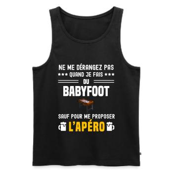 babyfoot ne dérangez pas sauf apéro - Débardeur bio Premium Homme - noir - Devant - Michal (187cm)