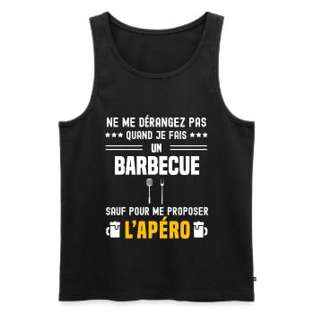 barbecue ustensiles ne dérangez pas sauf apéro - Débardeur bio Premium Homme - noir - Devant - Michal (187cm)