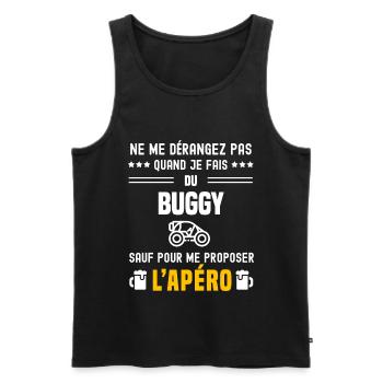buggy ne dérangez pas sauf apéro - Débardeur bio Premium Homme - noir - Devant - Michal (187cm)