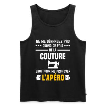 couture ne dérangez pas sauf apéro - Débardeur bio Premium Homme - noir - Devant - Michal (187cm)