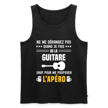 guitare ne dérangez pas sauf apéro - Débardeur bio Premium Homme - noir - Devant - Michal (187cm)