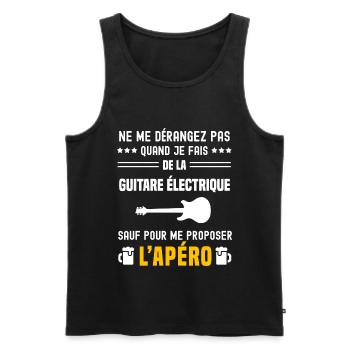 guitare électrique ne dérangez pas sauf apéro - Débardeur bio Premium Homme - noir - Devant - Michal (187cm)