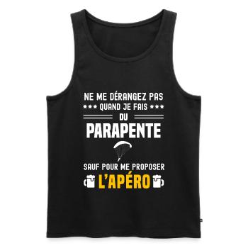 parapente ne dérangez pas sauf apéro - Débardeur bio Premium Homme - noir - Devant - Michal (187cm)