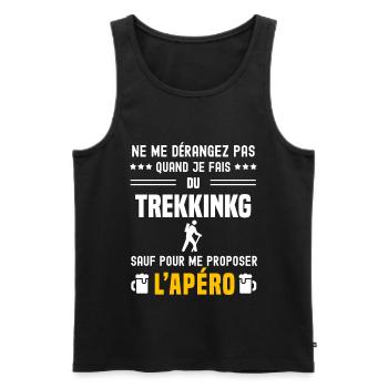 trekkinkg ne dérangez pas sauf apéro - Débardeur bio Premium Homme - noir - Devant - Michal (187cm)