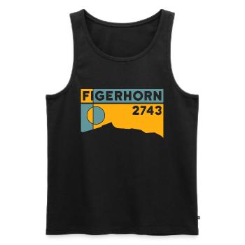 Figerhorn Sunrise Ascent Hike Hiking - Men's Premium Organic Tank Top - black - Front - Michal (187cm)