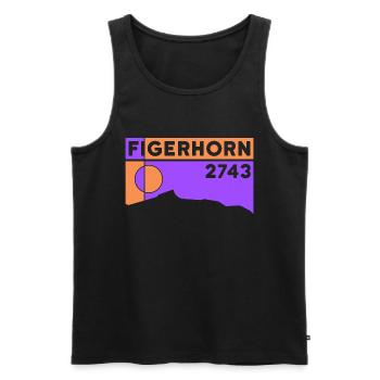 Figerhorn Sunrise Ascent Hike Hiking - Men's Premium Organic Tank Top - black - Front - Michal (187cm)