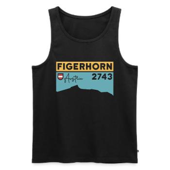 Figerhorn Sunrise Ascent Hike Hiking - Men's Premium Organic Tank Top - black - Front - Michal (187cm)