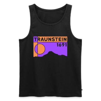 Traunstein Wanderung Traunsee Andenken Souvenir - Männer Premium Bio Tank Top - Schwarz - Vorne - Michal (187cm)