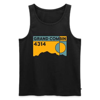 Grand Combin - Männer Premium Bio Tank Top - Schwarz - Vorne - AI Model Male 178 light (178cm)