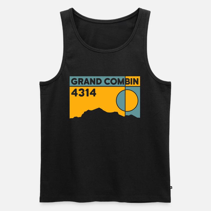 Grand Combin - Männer Premium Bio Tank Top - Schwarz