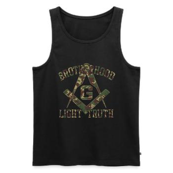 Brotherhood Light Truth Freemasons Freemasons - Men's Premium Organic Tank Top - black - Front - AI Model Male 178 light (178cm)