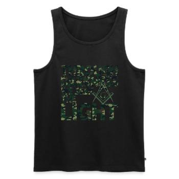 Mason Masonic Camo Freemason - Männer Premium Bio Tank Top - Schwarz - Vorne - AI Model Male 178 light (178cm)